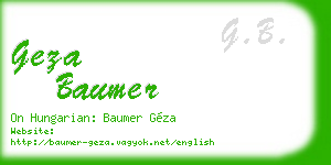 geza baumer business card