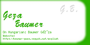 geza baumer business card